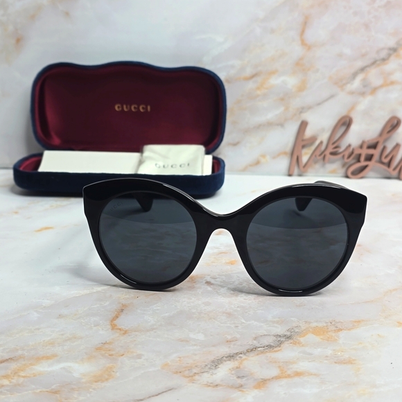 Gucci oversized round black sunglasses - Picture 1 of 15